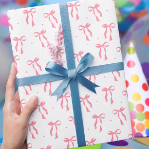 Moderne, trendige, einfache Elegante Rosa Bow Geschenkpapier