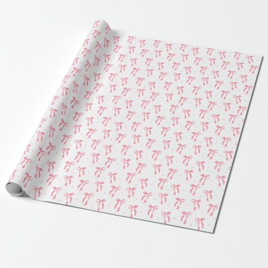 Moderne, trendige, einfache Elegante Rosa Bow Geschenkpapier (Ungerollt)