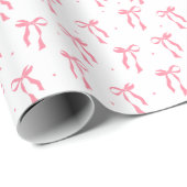 Moderne, trendige, einfache Elegante Rosa Bow Geschenkpapier (Rolleneckpunkt)
