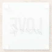 Moderne, trendige, einfache, urbane Liebe Sie selb Glasuntersetzer (Rückseite)