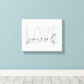 Moderne, trendige, einfache, urbane Liebe Sie selb Leinwanddruck (Insitu (Holzboden))