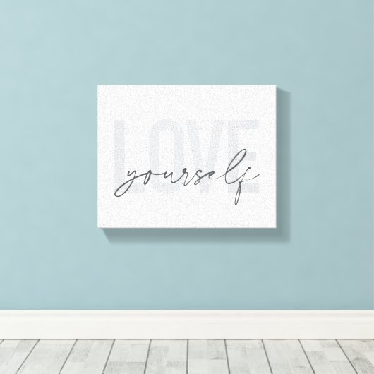 Moderne, trendige, einfache, urbane Liebe Sie selb Leinwanddruck (Insitu (Holzboden))