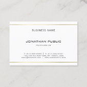 Moderne, trendige Elegant Gold gestreift Schlicht  Visitenkarte (Rückseite)