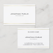 Moderne, trendige Elegant Gold gestreift Schlicht  Visitenkarte (Vorne/Hinten)