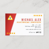 moderne trendige Elektrikerkarte Visitenkarte (Rückseite)