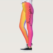 Moderne, trendige, farbenfrohe Girly Pink Gradient Leggings (Links)