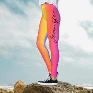 Moderne trendige farbenfrohe Mädchen-Pink-Gradient Leggings