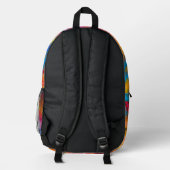 Moderne trendige, farbenfrohe Rainbow Art Bedruckter Rucksack (Rückseite)