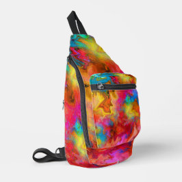 Moderne trendige, farbenfrohe Rainbow Art Crossbody Bag
