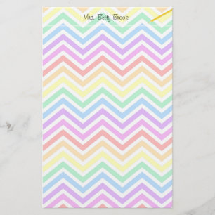 moderne, trendige, farbenfrohe Regenbogen-Zickzack Briefpapier