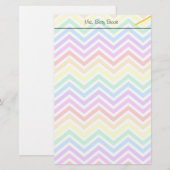 moderne, trendige, farbenfrohe Regenbogen-Zickzack Briefpapier (Vorne/Hinten)