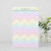 moderne, trendige, farbenfrohe Regenbogen-Zickzack Briefpapier (Stehend Vorderseite)