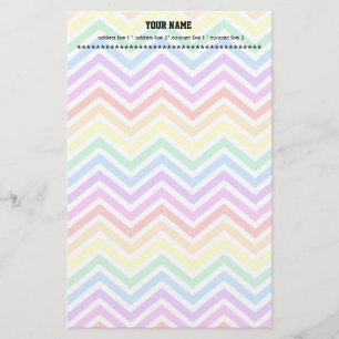 moderne, trendige, farbenfrohe Regenbogen-Zickzack Briefpapier
