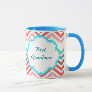 moderne, trendige, farbenfrohe Zickzack Tasse der