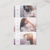 Moderne, trendige, feminine, mehrfache Foto-Layout Visitenkarte (Vorderseite)