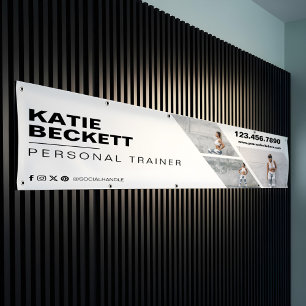 Moderne, trendige Fitness-Trainermarke für FotoCol Banner