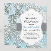 Moderne, trendige, florale Geburtstagsparty Einladung (Vorne/Hinten)