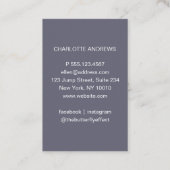 Moderne trendige Foto Business Card Visitenkarte (Rückseite)