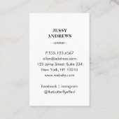 Moderne trendige Foto Business Card Visitenkarte (Rückseite)