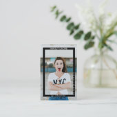 Moderne trendige Foto Business Card Visitenkarte (Stehend Vorderseite)