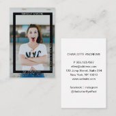 Moderne trendige Foto Business Card Visitenkarte (Vorne/Hinten)