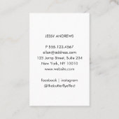 Moderne trendige Foto Business Card Visitenkarte (Rückseite)