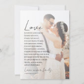 Moderne trendige Foto Christlich Bibel Verse Hochz Einladung (Rückseite)