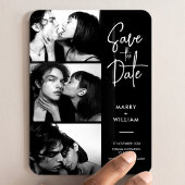 Moderne trendige Foto-Standskripte Save the Date Magnet