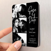 Moderne trendige Foto-Standskripte Save the Date Magnet