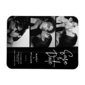 Moderne trendige Foto-Standskripte Save the Date Magnet (Horizontal)