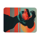 Moderne trendige Frau Retro Sunset Flexible Magnet (Horizontal)