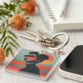 Moderne trendige Frau Retro Sunset Schlüsselanhäng Schlüsselanhänger (Vorderseite rechts)