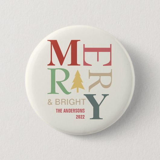 Moderne, trendige, fröhliche und helle Minimalisti Button (Vorderseite)