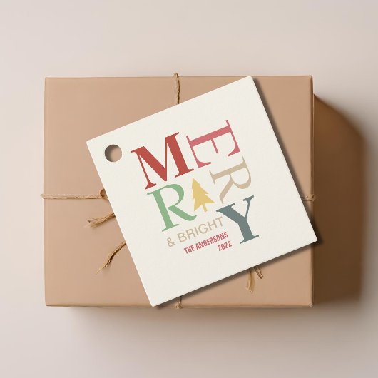 Moderne, trendige, fröhliche und helle Minimalisti Geschenkanhänger