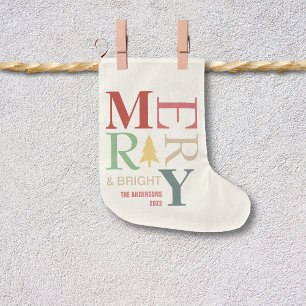 Moderne, trendige, fröhliche und helle Minimalisti Großer Weihnachtsstrumpf