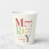 Moderne, trendige, fröhliche und helle Minimalisti Pappbecher (Vorderseite)