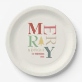 Moderne, trendige, fröhliche und helle Minimalisti Pappteller (Vorderseite)