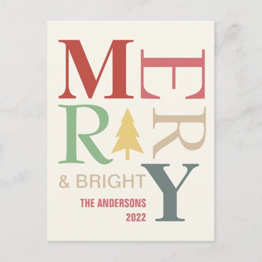 Moderne, trendige, fröhliche und helle Minimalisti Postkarte (Vorderseite)