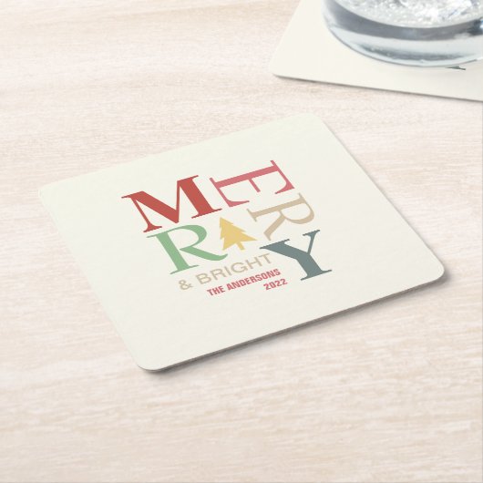 Moderne, trendige, fröhliche und helle Minimalisti Rechteckiger Pappuntersetzer (angewinkelt)