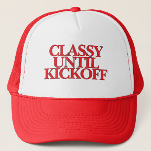 Moderne Trendige Fußball-Zitat Blaue Text Trucker- Truckerkappe