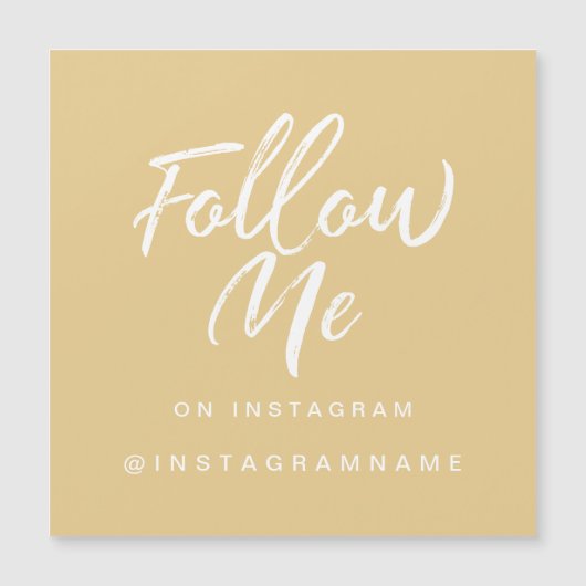 Moderne, trendige, gelbe Soziale Medien folgen mir Magnetkarte (Vorderseite)