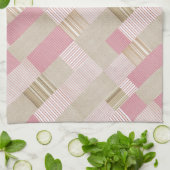 Moderne, trendige gestreifte Patchwork Quilt Pink Geschirrtuch (Gefaltet)