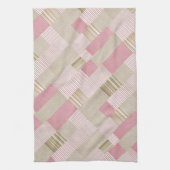 Moderne, trendige gestreifte Patchwork Quilt Pink  Geschirrtuch (Vertikal)