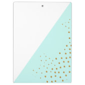 Moderne trendige Gold Dots Mint Ihren Namen hinzuf Klemmbrett (Rückseite)