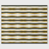 Moderne, trendige Gold Silver Black Stripes Geschenkpapier (Flach)
