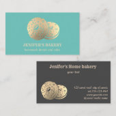 Moderne trendige Golddonuts hausgemachte Bäckerei Visitenkarte (Vorne/Hinten)