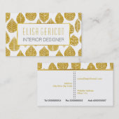Moderne, trendige goldene Glitzer mit breitem Blät Visitenkarte (Vorne/Hinten)