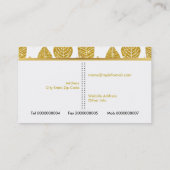 Moderne, trendige goldene Glitzer mit breitem Blät Visitenkarte (Rückseite)