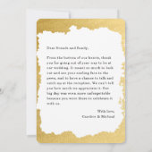 Moderne, trendige Goldrahmen-Foto-Hochzeit Dankeskarte (Rückseite)