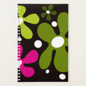 Moderne, trendige grüne und rosa Blume Planer (Vorderseite)